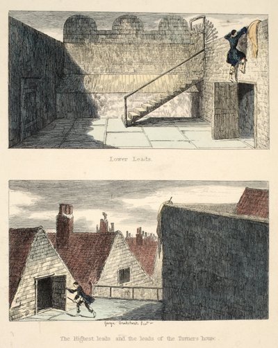 The Escape No. 3, Illustration from Jack Sheppard: A Romance by William Harrison Ainsworth by George Cruikshank